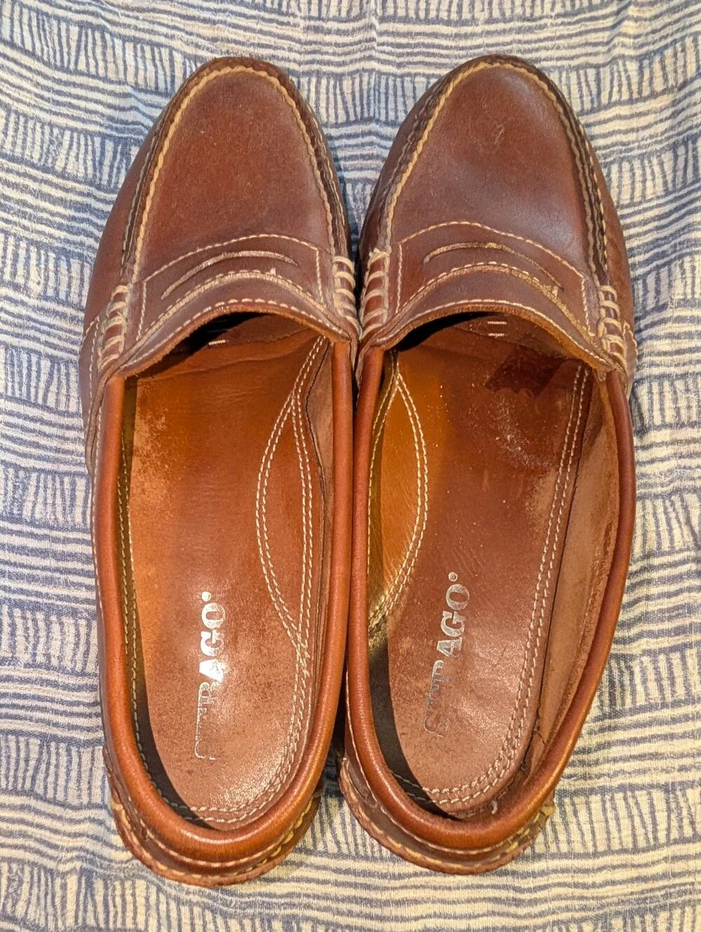 Sebago Men's Brown Leather Loafers Shoes Vibram Soles Size 11 E 35551
